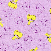 Pokemon Pikachu Side Heather Cotton Fabric - Character Fabric - Same Day Fabric - Robert Kaufman