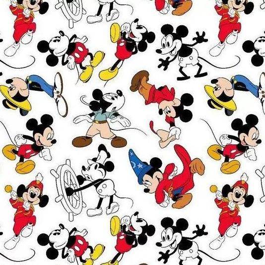 Disney Mickey Mouse Through The Years Cotton - Character Fabric - Same Day Fabric - Springs Creative