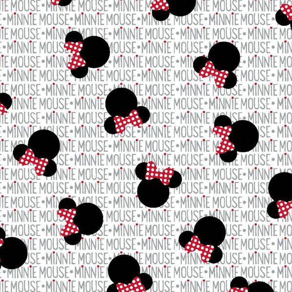 Disney Minnie Mouse Cotton Fabric Minnie Heads with Bow - Character Fabric - Same Day Fabric - Springs Creative