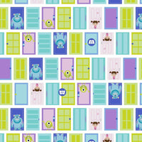 Monsters Inc Doors Cotton Fabric - Character Fabric - Same Day Fabric - Springs Creative