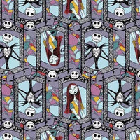 Nightmare Before Christmas Cotton Fabric Stained Glass - Character Fabric - Same Day Fabric - Springs Creative