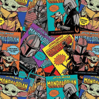 Star Wars Cotton Fabric The Mandalorian Comic Posters