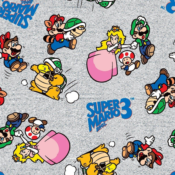 Super Mario Nintendo Cotton Fabric Go Mario and Friends