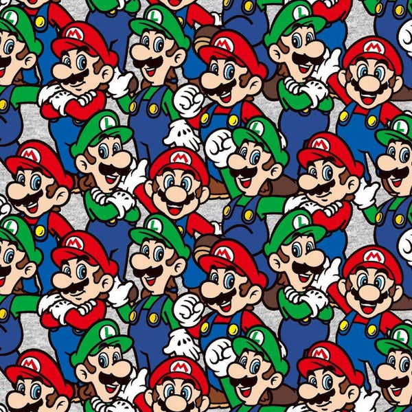 Super Mario Nintendo Cotton Fabric Mario Luigi Packed | Same Day Fabric