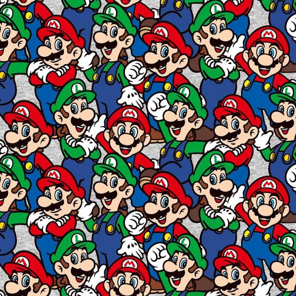 Super Mario Nintendo Cotton Fabric Mario Luigi Packed