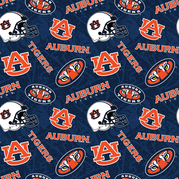 Auburn University Tigers Cotton Fabric Tone on Tone - Team Fabric - Same Day Fabric - Sykel Enterprises
