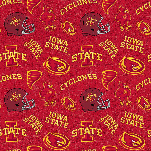 Iowa State University Cyclones Cotton Fabric Tone on Tone - Team Fabric - Same Day Fabric - Sykel Enterprises