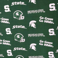 Michigan State University MSU Spartans Cotton Fabric Allover - Team Fabric - Same Day Fabric - Sykel Enterprises