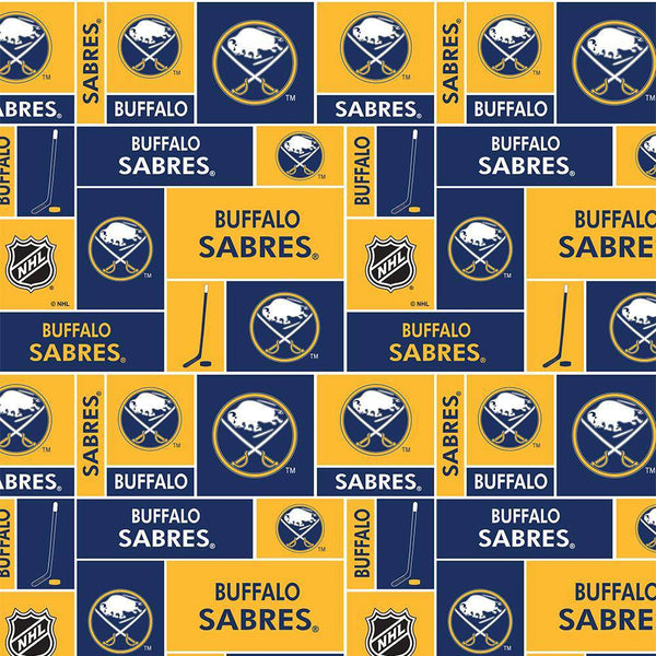 NHL Buffalo Sabres Cotton Fabric Block - Team Fabric - Same Day Fabric - Sykel Enterprises