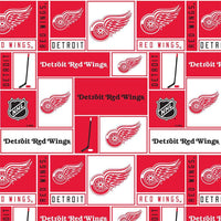 NHL Detroit Red Wings Geometric Block Fabric - Team Fabric - Same Day Fabric - Sykel Enterprises