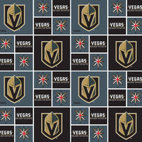 NHL Las Vegas Golden Knights VGK Cotton Fabric Block - Team Fabric - Same Day Fabric - Sykel Enterprises