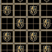 NHL Las Vegas Golden Knights VGK Plaid FLANNEL Fabric - Team Fabric - Same Day Fabric - Sykel Enterprises