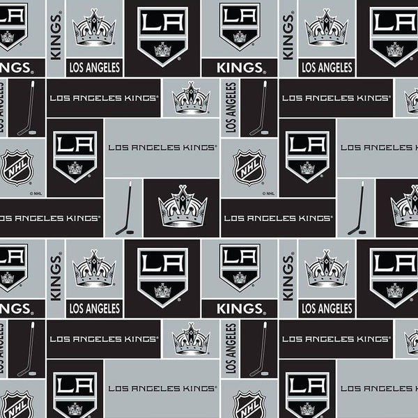 NHL Los Angeles Kings Cotton Fabric Block - Team Fabric - Same Day Fabric - Sykel Enterprises