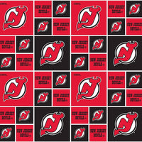 NHL New Jersey Devils Cotton Fabric Block - Team Fabric - Same Day Fabric - Sykel Enterprises