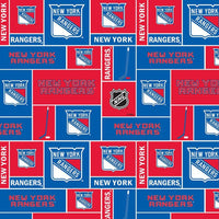 NHL New York Rangers Cotton Fabric Block - Team Fabric - Same Day Fabric - Sykel Enterprises