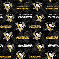 NHL Pittsburgh Penguins Cotton Fabric Tone on Tone - Team Fabric - Same Day Fabric - Sykel Enterprises