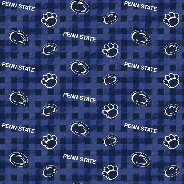 Penn State University PSU Nittany Lions Plaid Flannel Fabric - Team Fabric - Same Day Fabric - Sykel Enterprises