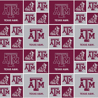 Texas A&M University Aggies Cotton Fabric Block - Team Fabric - Same Day Fabric - Sykel Enterprises