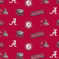 University of Alabama Crimson Tide Cotton Fabric Allover - Team Fabric - Same Day Fabric - Sykel Enterprises