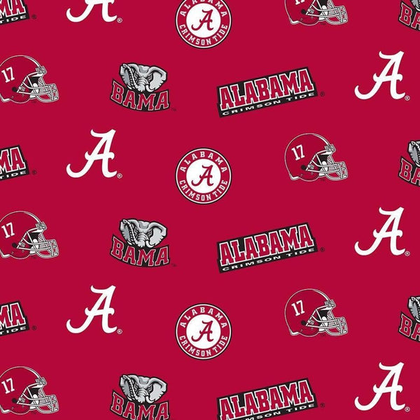 University of Alabama Crimson Tide Cotton Fabric Allover - Team Fabric - Same Day Fabric - Sykel Enterprises
