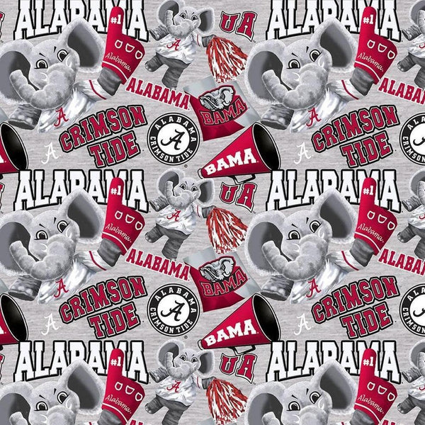 University of Alabama Crimson Tide Cotton Fabric Collegiate Mascot - Team Fabric - Same Day Fabric - Sykel Enterprises