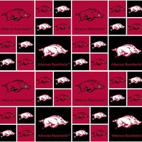 University of Arkansas Razorbacks Cotton Fabric Block - Team Fabric - Same Day Fabric - Sykel Enterprises