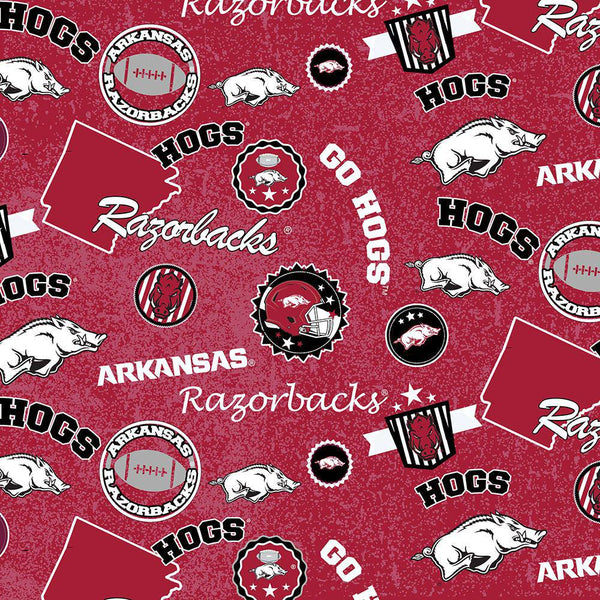 University of Arkansas Razorbacks Cotton Fabric Home State - Team Fabric - Same Day Fabric - Sykel Enterprises