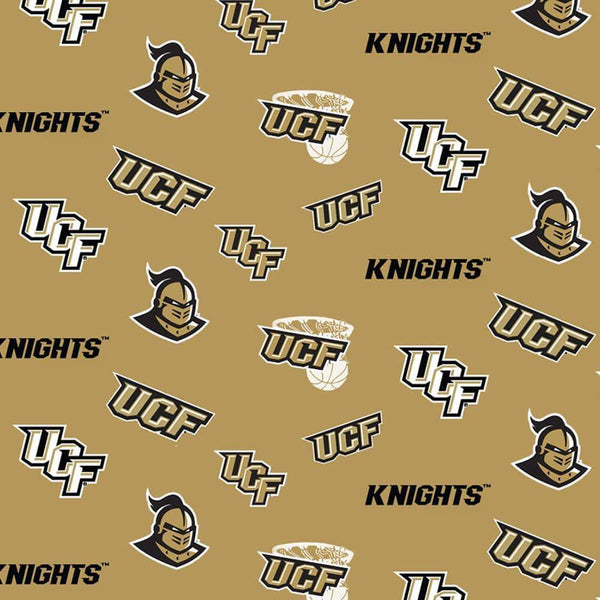 University of Central Florida UCF Knights Cotton Fabric Allover - Team Fabric - Same Day Fabric - Sykel Enterprises