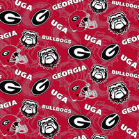 University of Georgia Bulldogs Cotton Fabric Tone on Tone - Team Fabric - Same Day Fabric - Sykel Enterprises