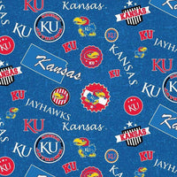 University of Kansas Jayhawks Cotton Fabric Home State - Team Fabric - Same Day Fabric - Sykel Enterprises