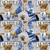 University of Kentucky Wildcats Cotton Fabric Collegiate Mascot - Team Fabric - Same Day Fabric - Sykel Enterprises