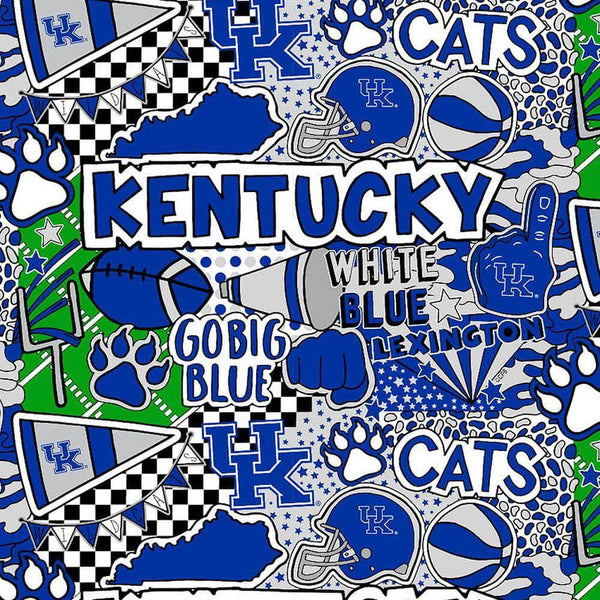 University of Kentucky Wildcats Cotton Fabric Pop Art - Team Fabric - Same Day Fabric - Sykel Enterprises