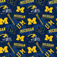University of Michigan Wolverines Cotton Fabric Tone on Tone - Team Fabric - Same Day Fabric - Sykel Enterprises