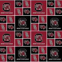 University of South Carolina USC Gamecocks Cotton Fabric Block - Team Fabric - Same Day Fabric - Sykel Enterprises