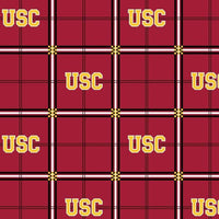 University of Southern California USC Plaid Flannel Fabric - Team Fabric - Same Day Fabric - Sykel Enterprises