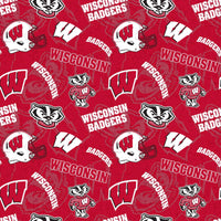 University of Wisconsin Badgers Cotton Fabric Tone on Tone - Team Fabric - Same Day Fabric - Sykel Enterprises
