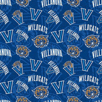 Villanova University Wildcats Cotton Fabric Tone on Tone - Team Fabric - Same Day Fabric - Sykel Enterprises