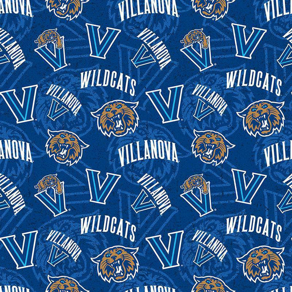 Villanova University Wildcats Cotton Fabric Tone on Tone - Team Fabric - Same Day Fabric - Sykel Enterprises