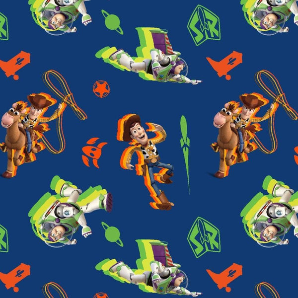 Toy Story 4 Buzz and Woody Toss Cotton Fabric