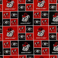 University of Georgia Bulldogs Cotton Fabric Block